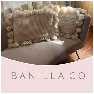 Banilla Bohemian Ivory Lumbar Pillow Cover Set